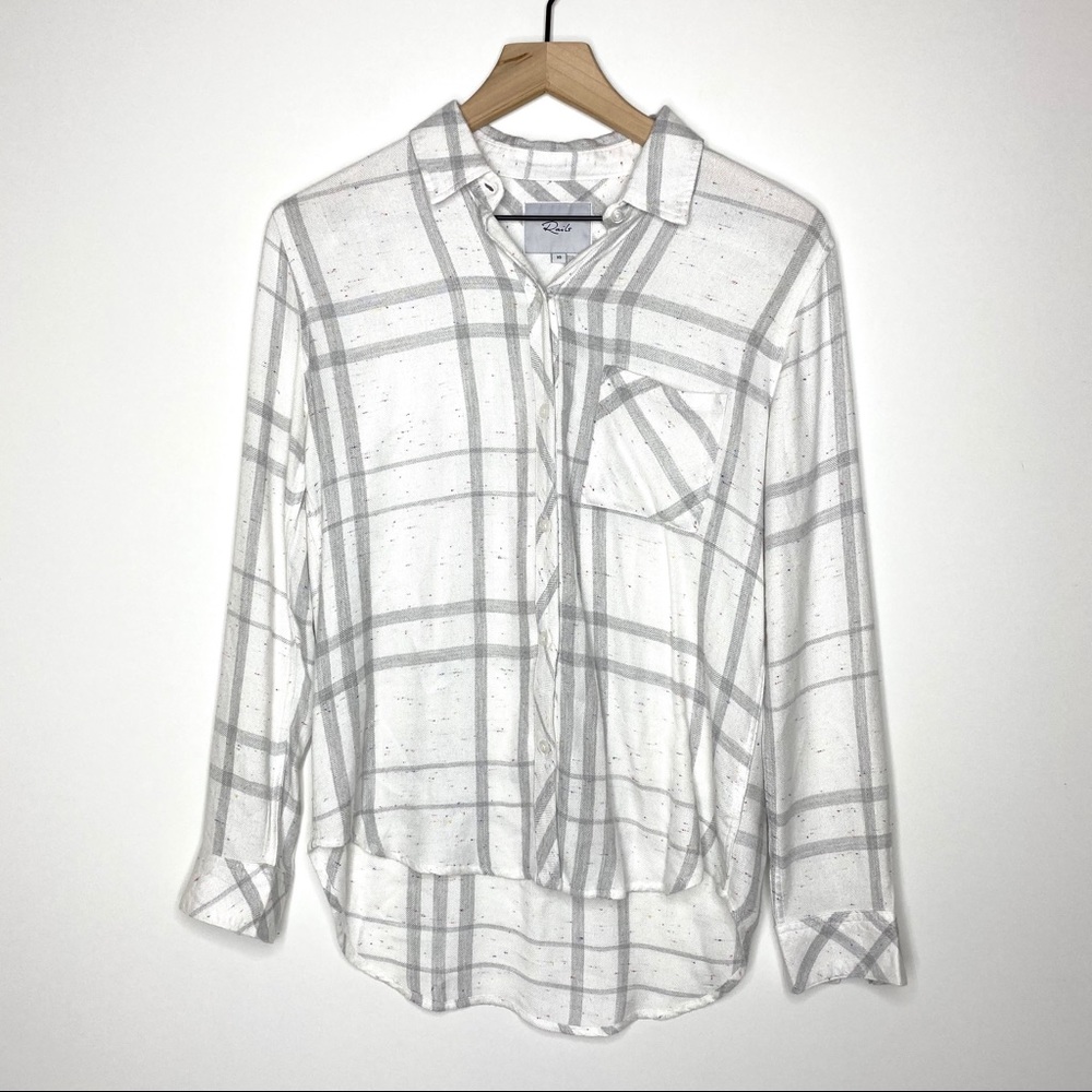 Rails Hunter Button Down White Charcoal Funfetti - image 4